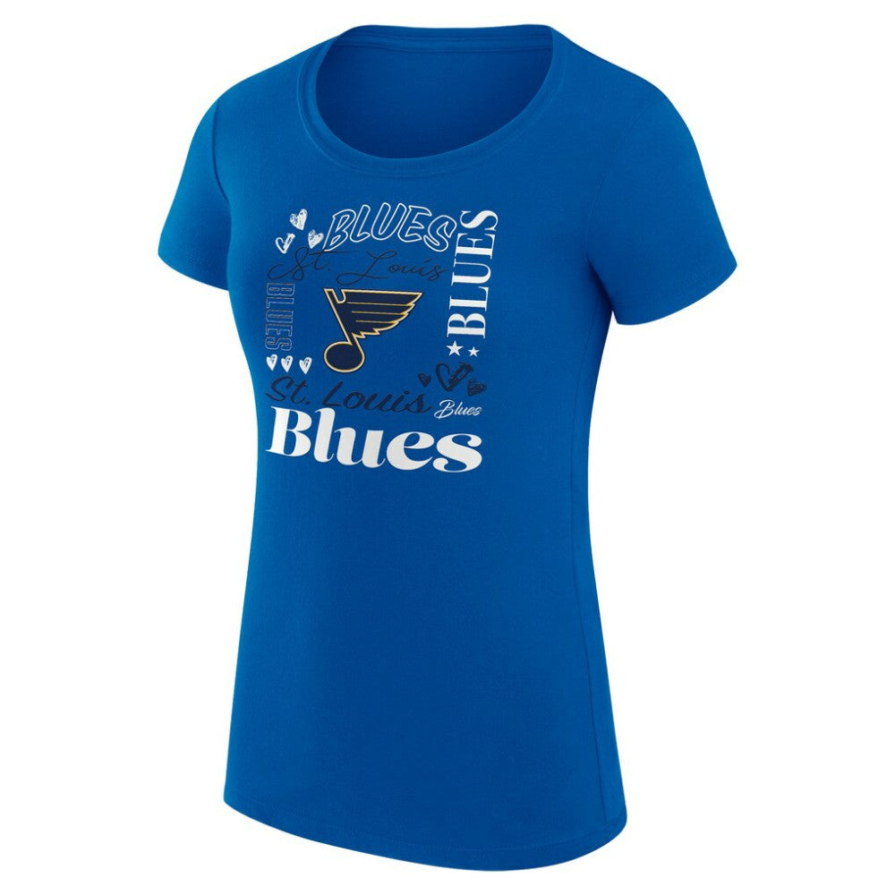 NHL St. Louis Blues G-III 4Her by Carl Banks Women's Super-Slim Fit Lightweight Collage Team Graphic T-Shirt