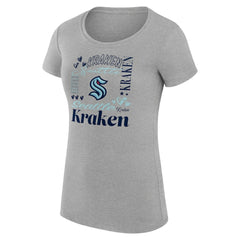 NHL Seattle Kraken G-III 4Her by Carl Banks Women's Super-Slim Fit Lightweight Collage Team Graphic T-Shirt