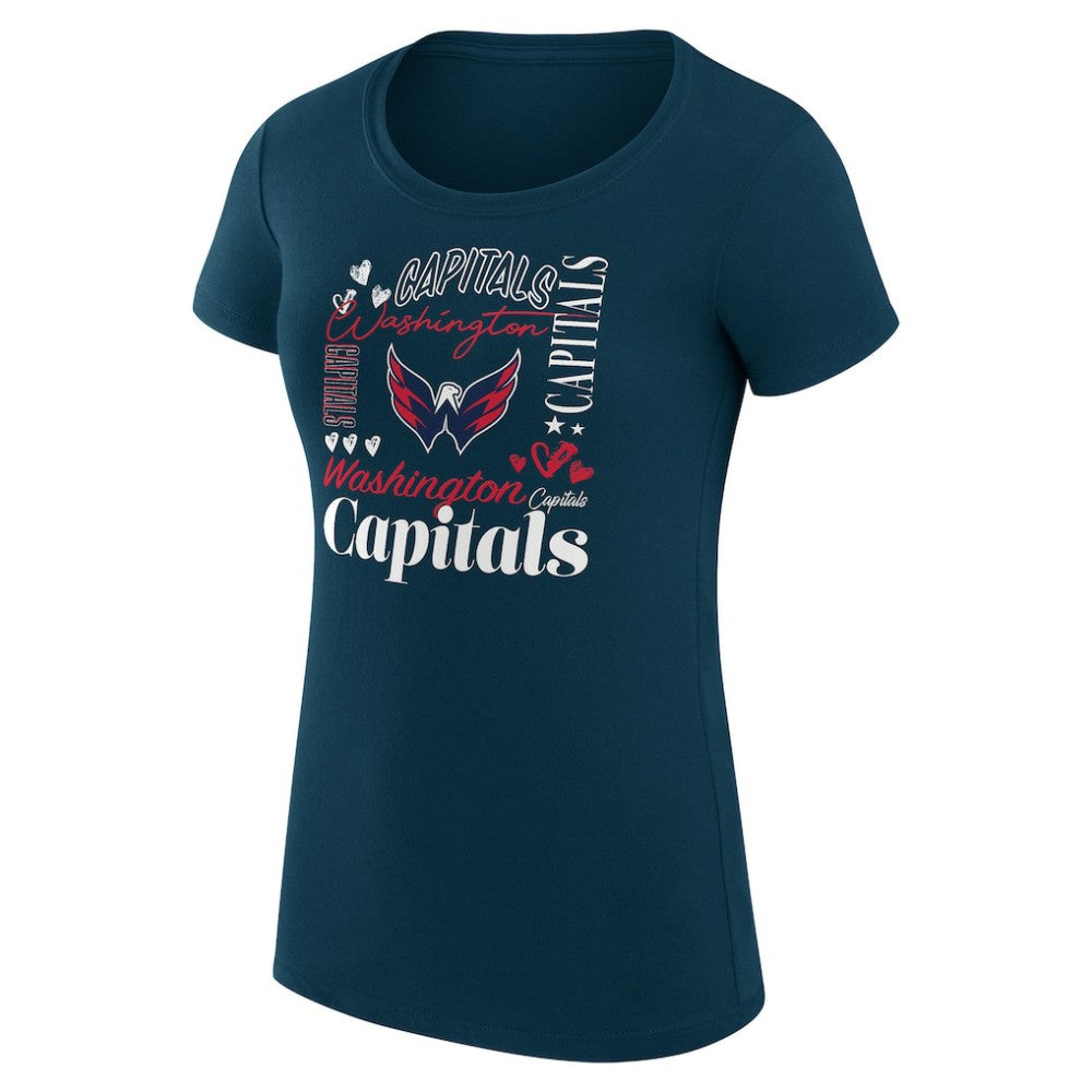 NHL Washington Capitals G-III 4Her by Carl Banks Women's Super-Slim Fit Lightweight Collage Team Graphic T-Shirt
