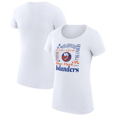 NHL New York Islanders G-III 4Her by Carl Banks Women's Super-Slim Fit Lightweight Collage Team Graphic T-Shirt