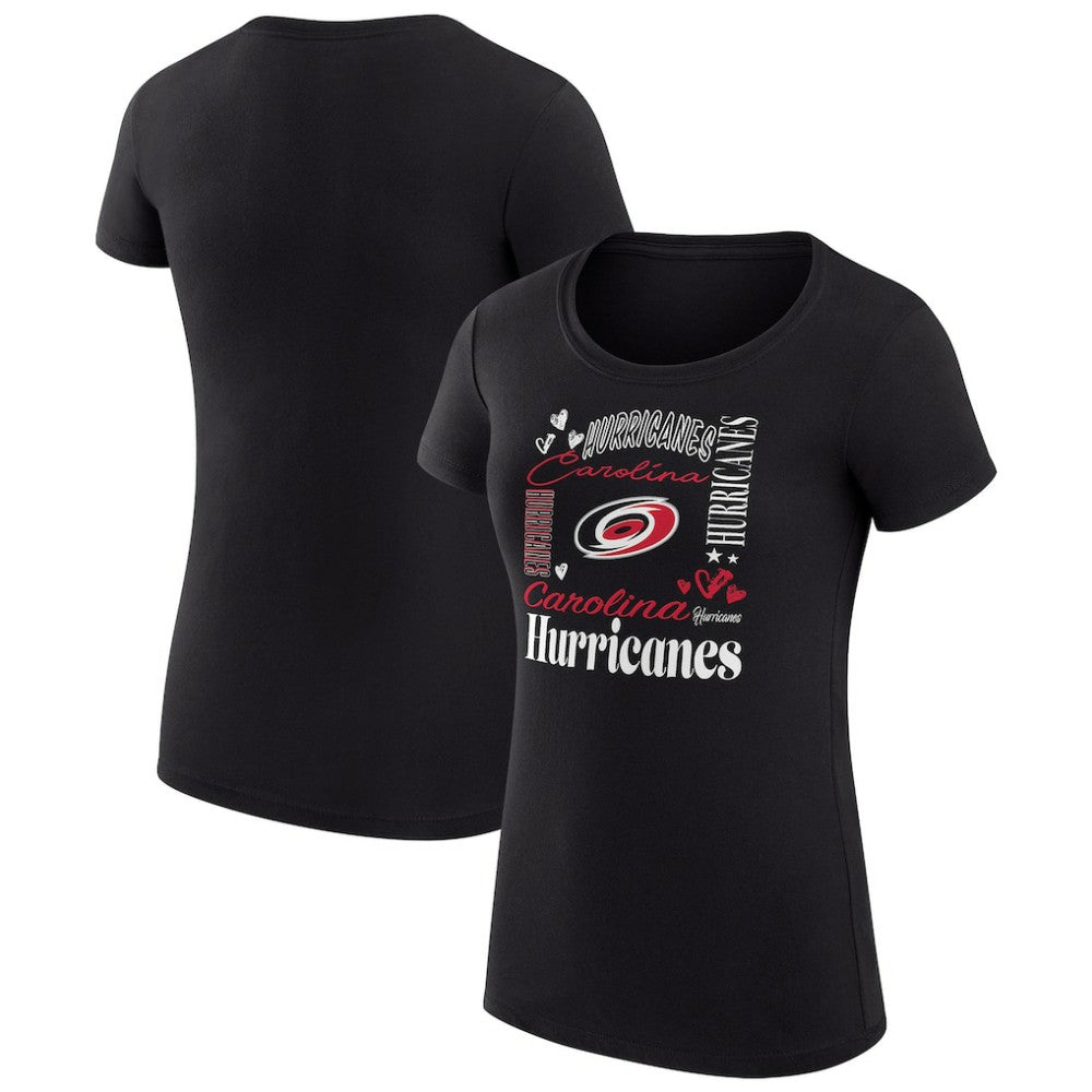 NHL Carolina Hurricanes G-III 4Her by Carl Banks Women's Super-Slim Fit Lightweight Collage Team Graphic T-Shirt