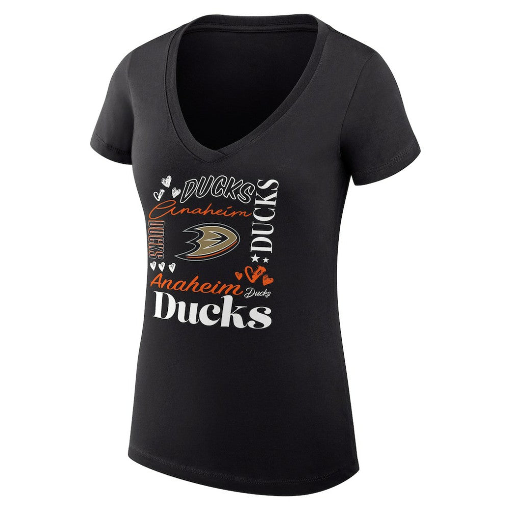 NHL Anaheim Ducks G-III 4Her by Carl Banks Women's Super-Slim Fit Lightweight Collage Team Graphic T-Shirt