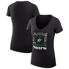 NHL Dallas Stars G-III 4Her by Carl Banks Women's Super-Slim Fit Lightweight Collage Team Graphic T-Shirt