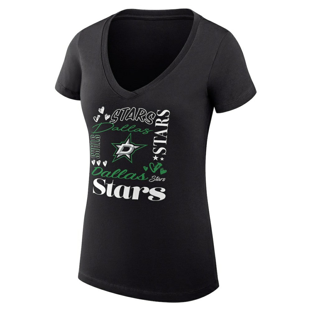 NHL Dallas Stars G-III 4Her by Carl Banks Women's Super-Slim Fit Lightweight Collage Team Graphic T-Shirt