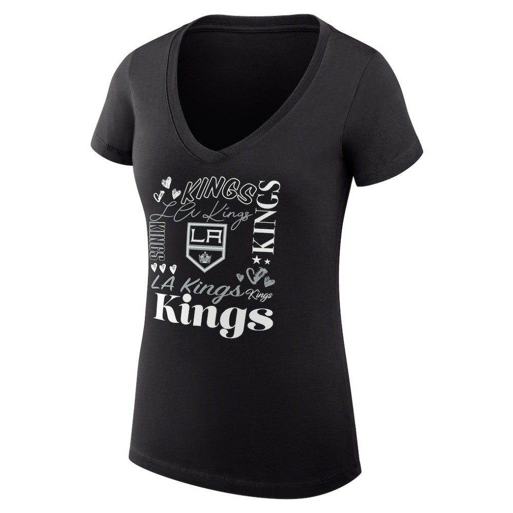 NHL Los Angeles Kings G-III 4Her by Carl Banks Women's Super-Slim Fit Lightweight Collage Team Graphic T-Shirt
