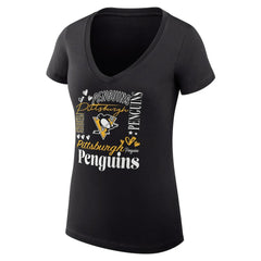 NHL Pittsburgh Penguins G-III 4Her by Carl Banks Women's Super-Slim Fit Lightweight Collage Team Graphic T-Shirt