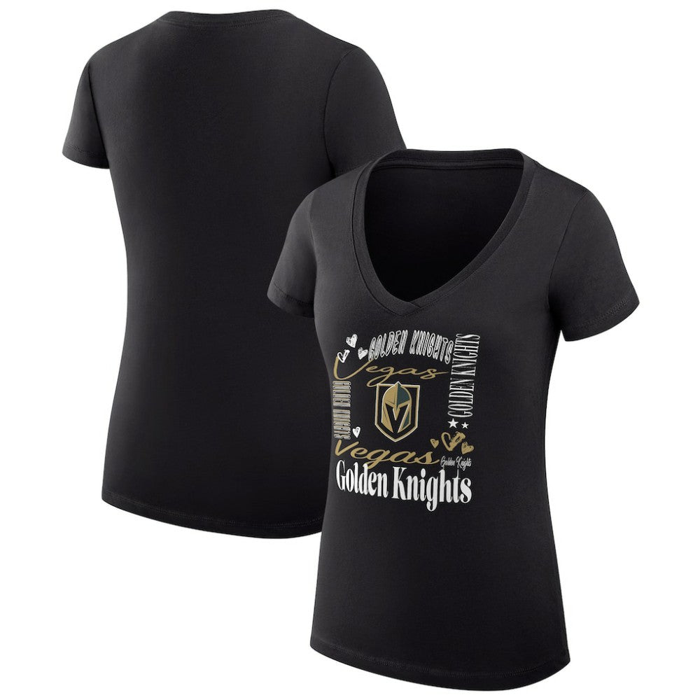 NHL Vegas Golden Knights G-III 4Her by Carl Banks Women's Super-Slim Fit Lightweight Collage Team Graphic T-Shirt