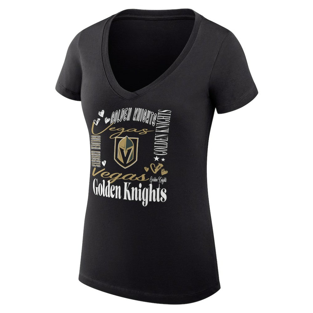 NHL Vegas Golden Knights G-III 4Her by Carl Banks Women's Super-Slim Fit Lightweight Collage Team Graphic T-Shirt