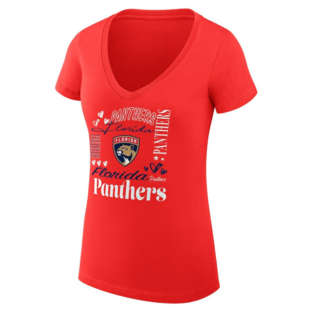 NHL Florida Panthers G-III 4Her by Carl Banks Women's Super-Slim Fit Lightweight Collage Team Graphic T-Shirt