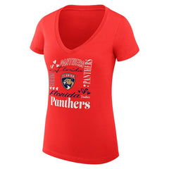 NHL Florida Panthers G-III 4Her by Carl Banks Women's Super-Slim Fit Lightweight Collage Team Graphic T-Shirt
