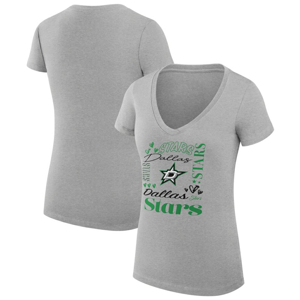 NHL Dallas Stars G-III 4Her by Carl Banks Women's Super-Slim Fit Lightweight Collage Team Graphic T-Shirt