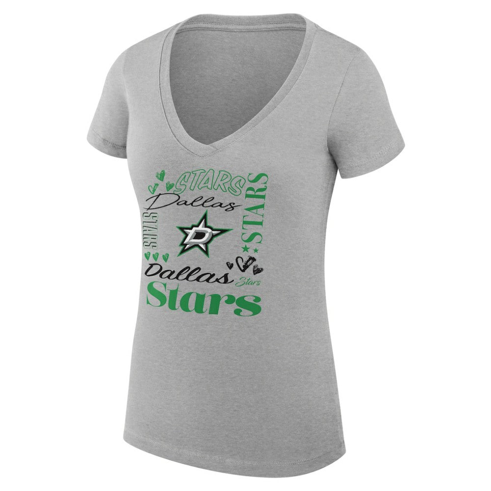 NHL Dallas Stars G-III 4Her by Carl Banks Women's Super-Slim Fit Lightweight Collage Team Graphic T-Shirt