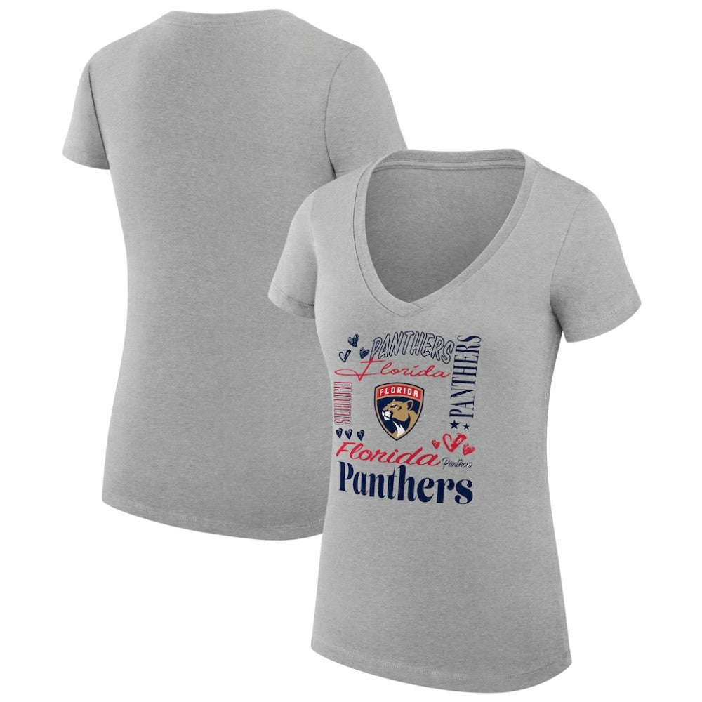NHL Florida Panthers G-III 4Her by Carl Banks Women's Super-Slim Fit Lightweight Collage Team Graphic T-Shirt