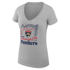 NHL Florida Panthers G-III 4Her by Carl Banks Women's Super-Slim Fit Lightweight Collage Team Graphic T-Shirt