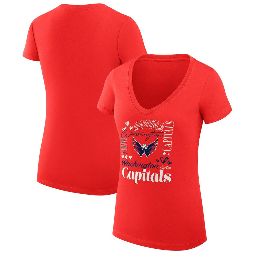 NHL Washington Capitals G-III 4Her by Carl Banks Women's Super-Slim Fit Lightweight Collage Team Graphic T-Shirt