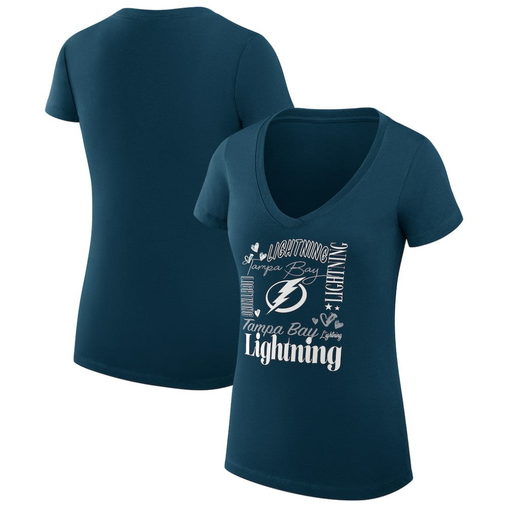 NHL Tampa Bay Lightning G-III 4Her by Carl Banks Women's Super-Slim Fit Lightweight Collage Team Graphic T-Shirt