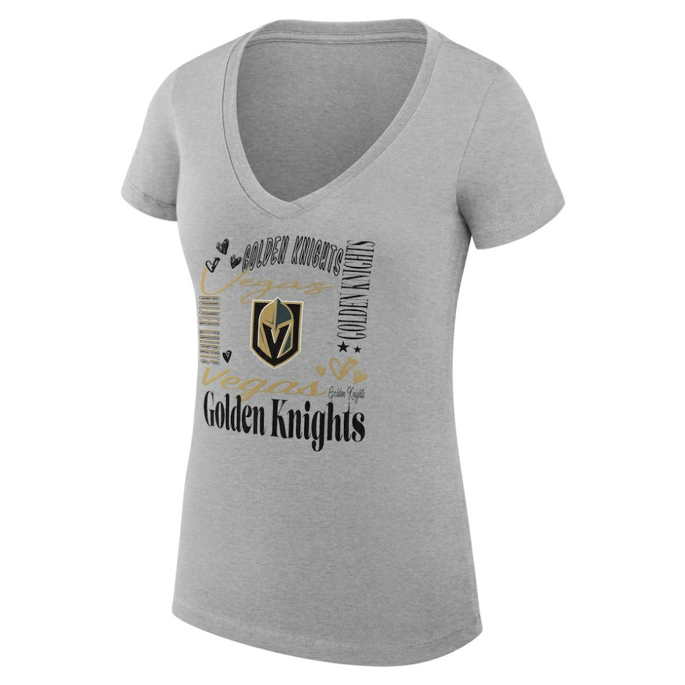 NHL Vegas Golden Knights G-III 4Her by Carl Banks Women's Super-Slim Fit Lightweight Collage Team Graphic T-Shirt
