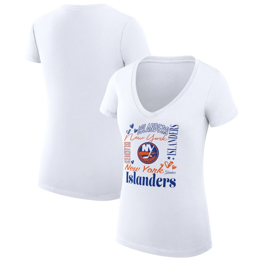 NHL New York Islanders G-III 4Her by Carl Banks Women's Super-Slim Fit Lightweight Collage Team Graphic T-Shirt