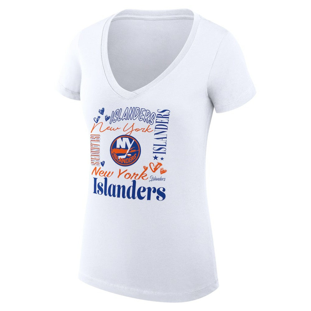 NHL New York Islanders G-III 4Her by Carl Banks Women's Super-Slim Fit Lightweight Collage Team Graphic T-Shirt