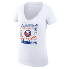 NHL New York Islanders G-III 4Her by Carl Banks Women's Super-Slim Fit Lightweight Collage Team Graphic T-Shirt