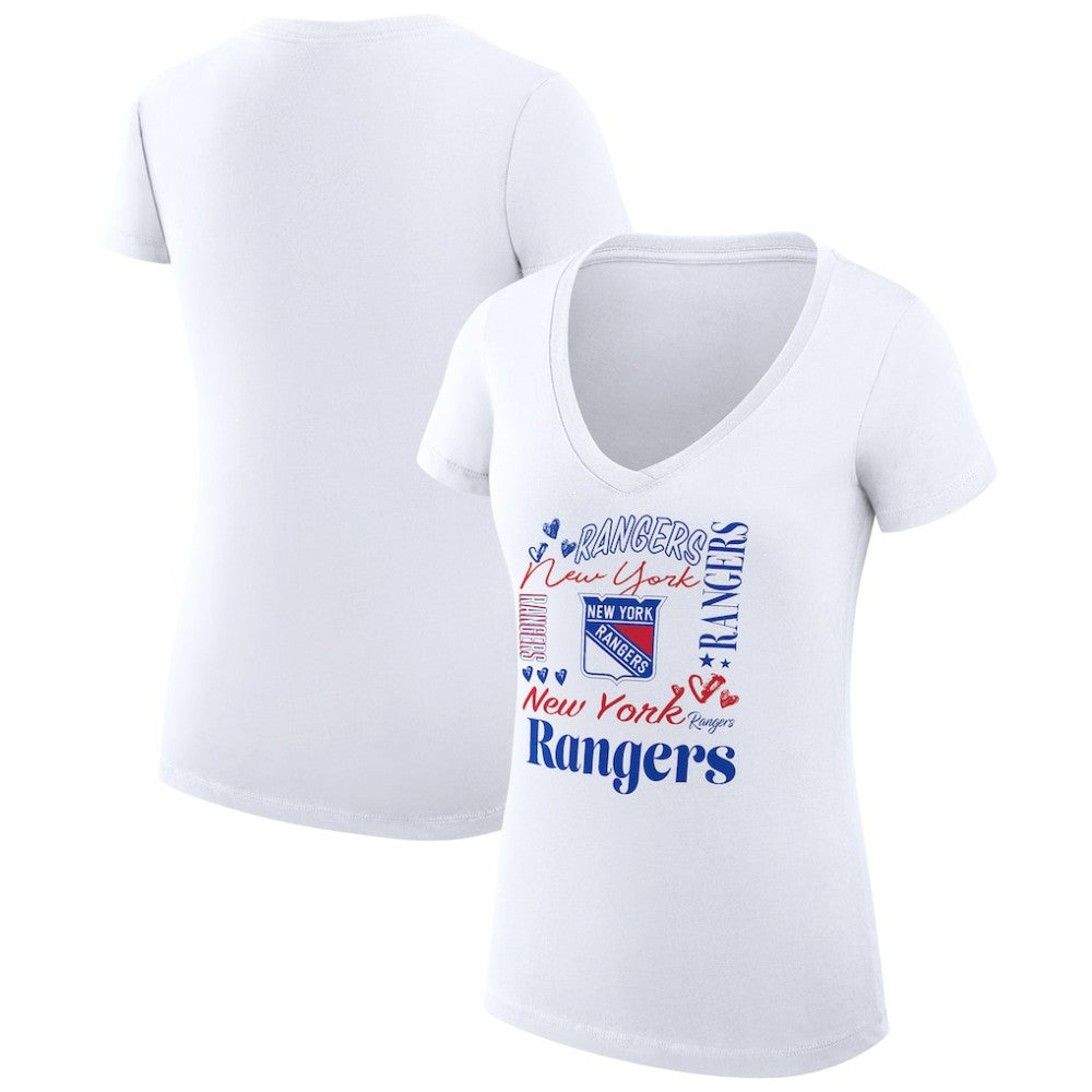 NHL New York Rangers G-III 4Her by Carl Banks Women's Super-Slim Fit Lightweight Collage Team Graphic T-Shirt