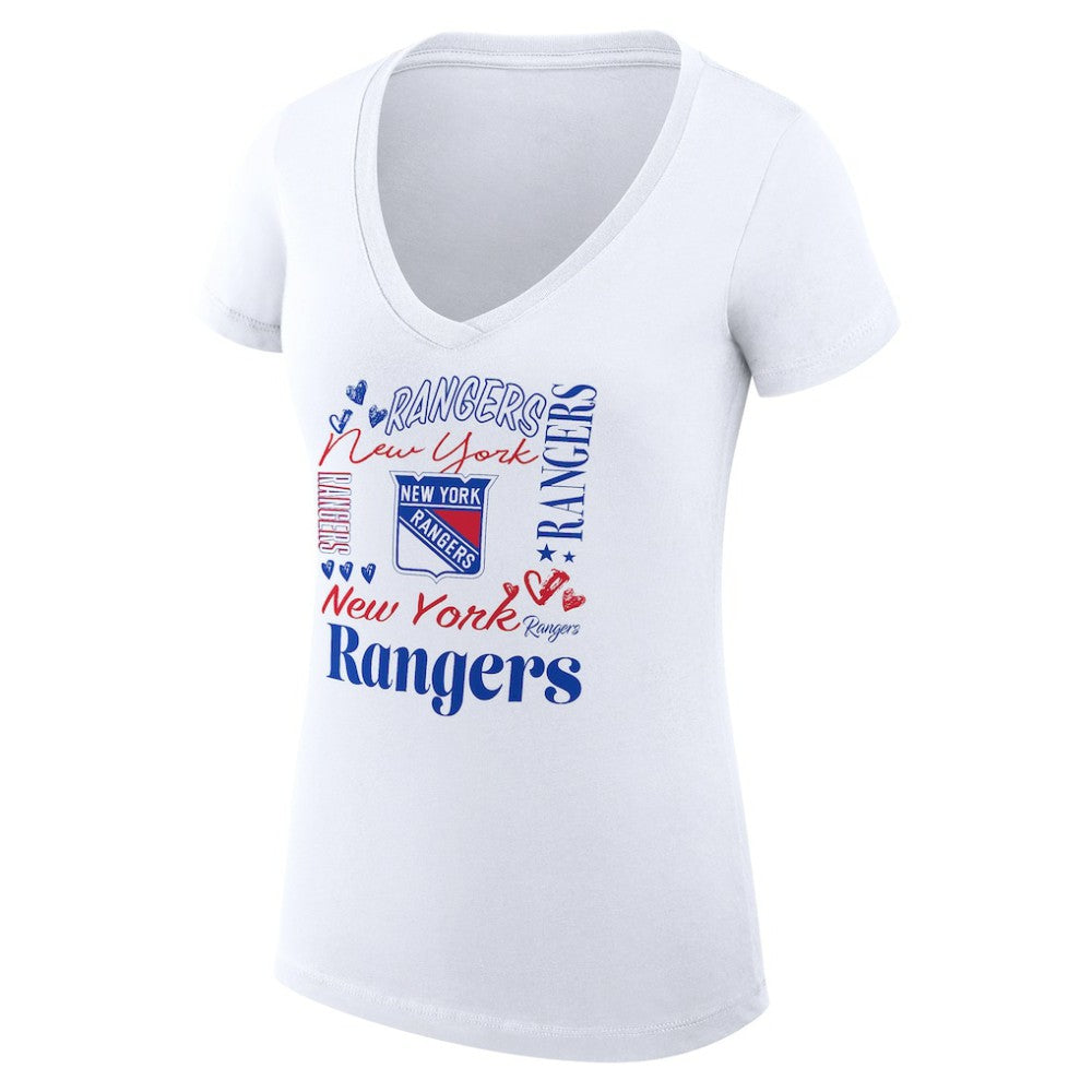 NHL New York Rangers G-III 4Her by Carl Banks Women's Super-Slim Fit Lightweight Collage Team Graphic T-Shirt