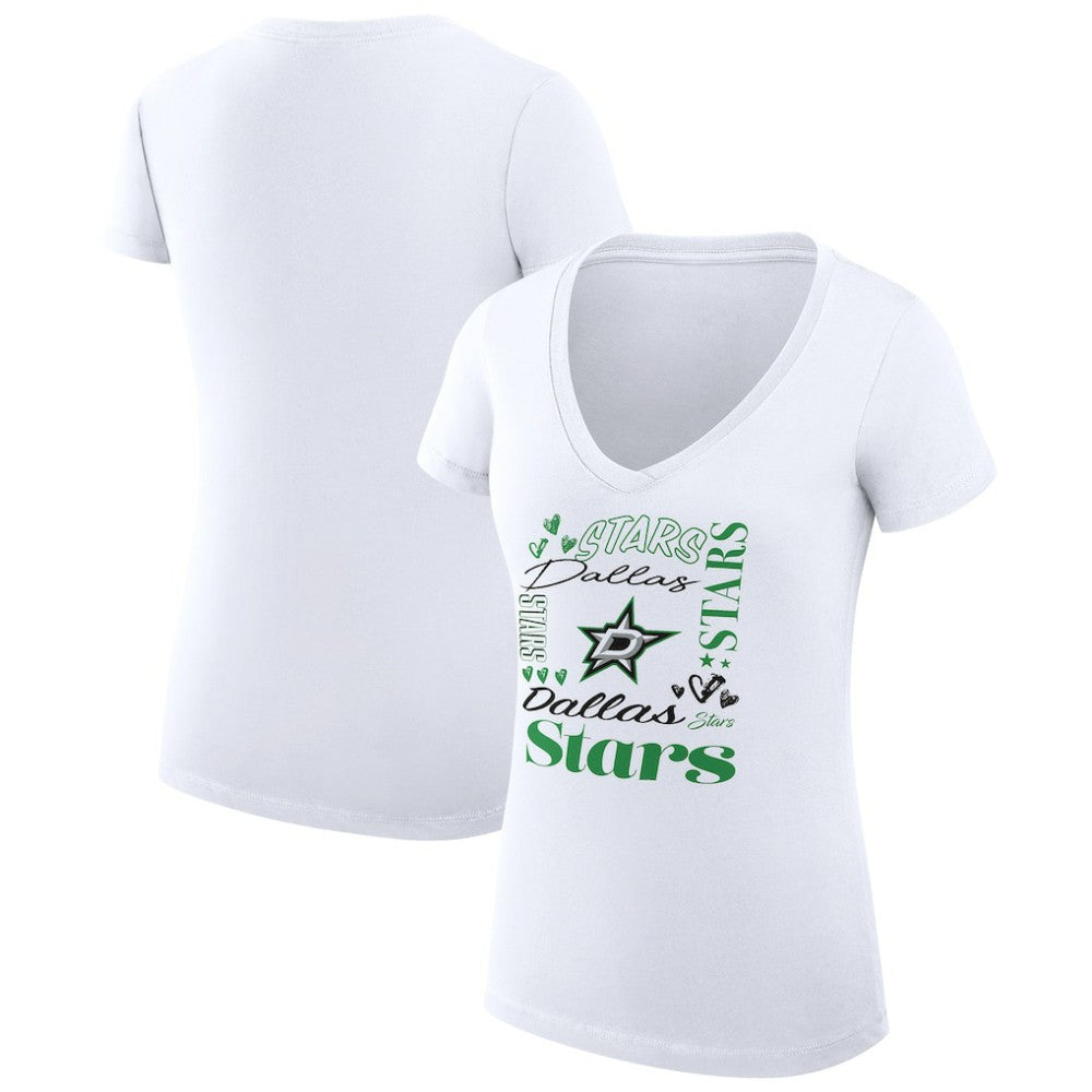 NHL Dallas Stars G-III 4Her by Carl Banks Women's Super-Slim Fit Lightweight Collage Team Graphic T-Shirt