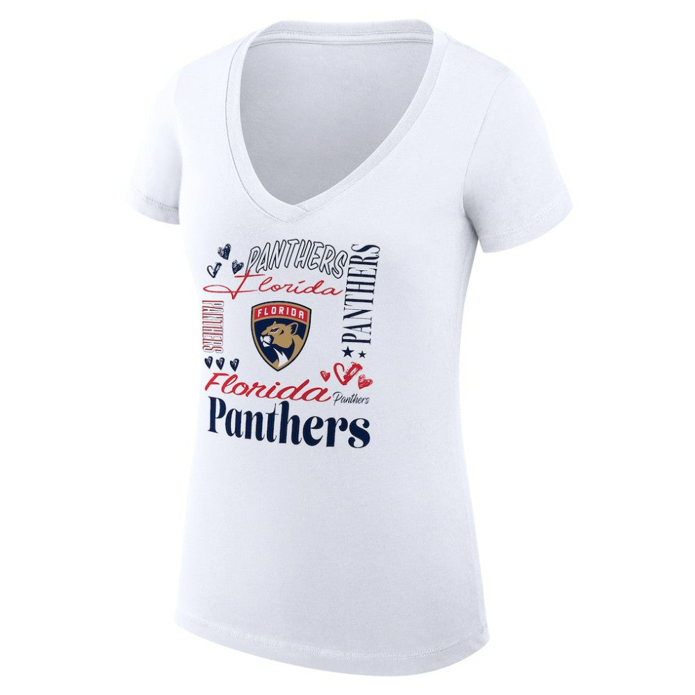 NHL Florida Panthers G-III 4Her by Carl Banks Women's Super-Slim Fit Lightweight Collage Team Graphic T-Shirt