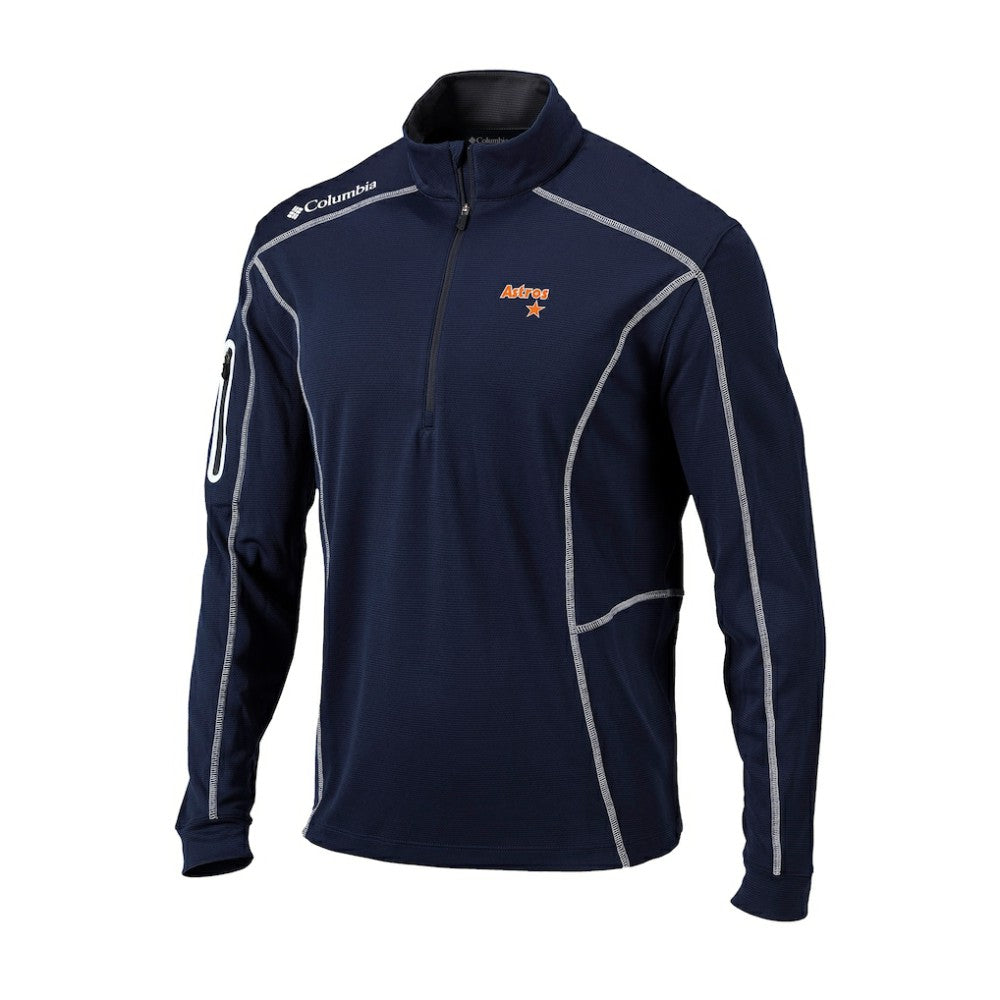 Navy Houston Astros Columbia Cooperstown Collection Omni-Wick Shotgun Quarter-Zip Top