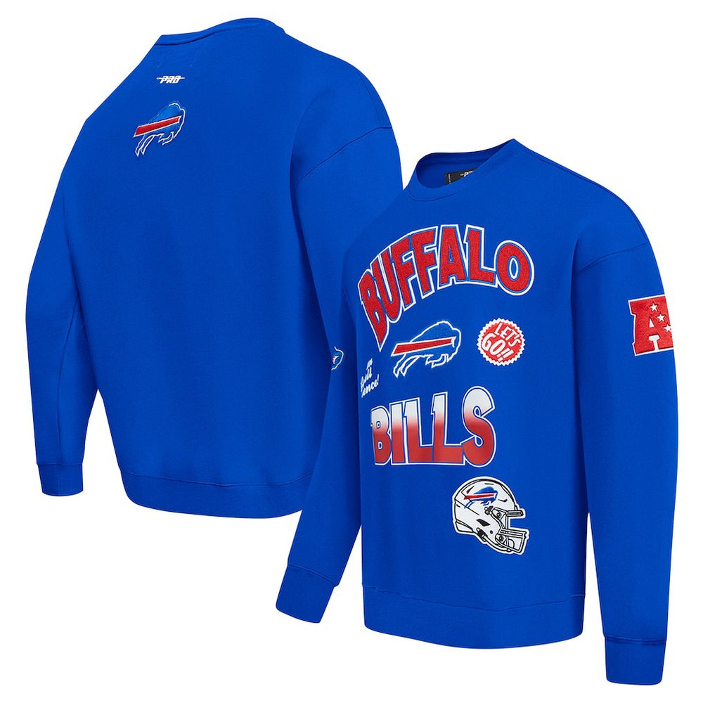 Pro Standard Turn It Up Drop Shoulder Pullover Sweatshirt - Buffalo Bills Pullover
