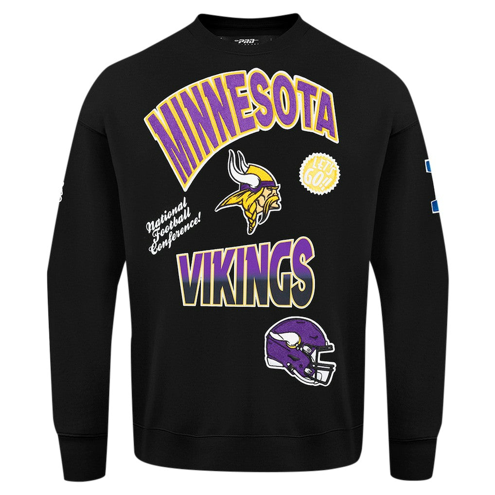 Pro Standard Turn It Up Drop Shoulder Pullover Sweatshirt - Minnesota Vikings Pullover