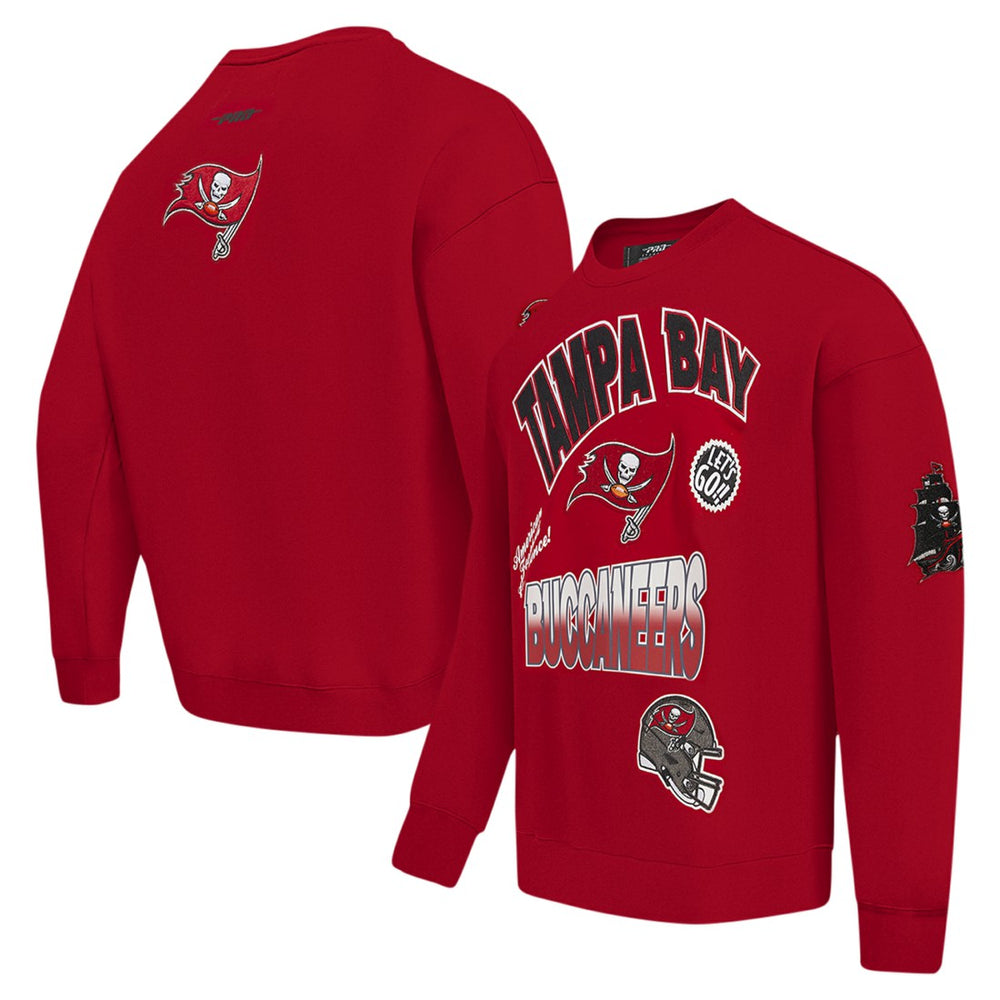 Pro Standard Turn It Up Drop Shoulder Pullover Sweatshirt - Tampa Bay Buccaneers Pullover
