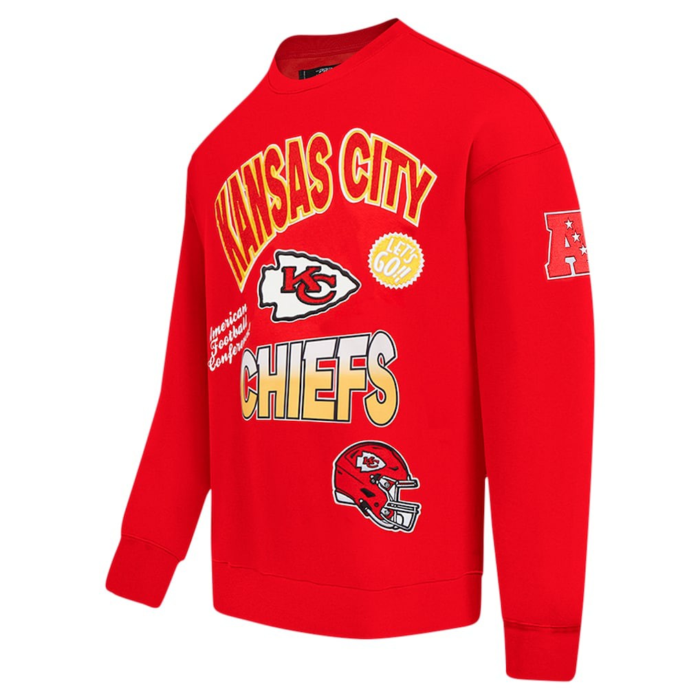 Pro Standard Turn It Up Drop Shoulder Pullover Sweatshirt - Kansas City Chiefs Pullover