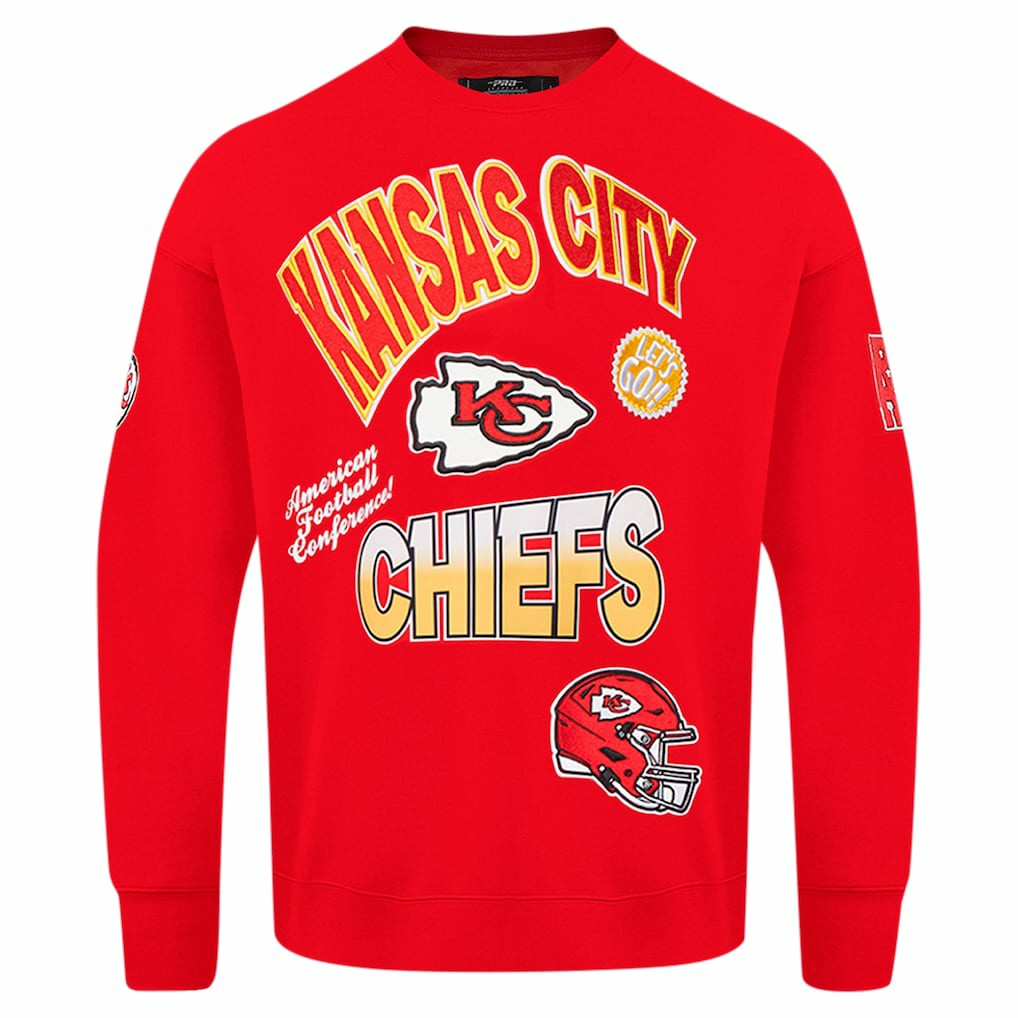 Pro Standard Turn It Up Drop Shoulder Pullover Sweatshirt - Kansas City Chiefs Pullover