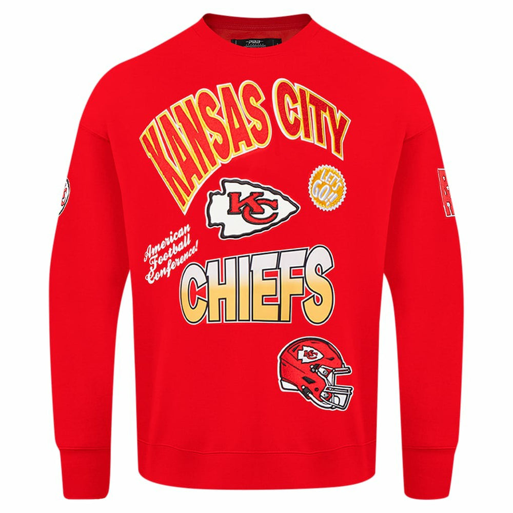 Pro Standard Turn It Up Drop Shoulder Pullover Sweatshirt - Kansas City Chiefs Pullover