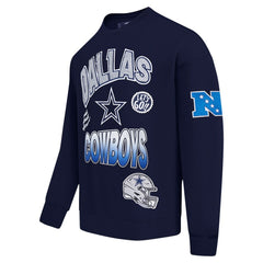 Pro Standard Turn It Up Drop Shoulder Pullover Sweatshirt - Dallas Cowboys Pullover