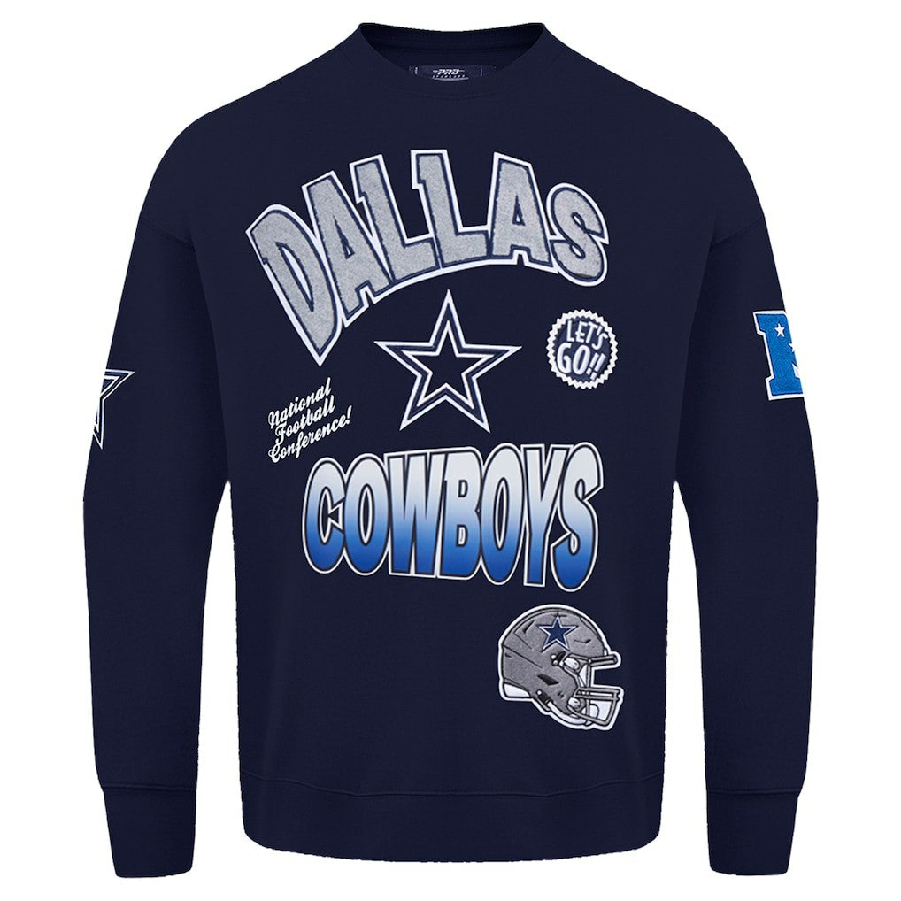 Pro Standard Turn It Up Drop Shoulder Pullover Sweatshirt - Dallas Cowboys Pullover