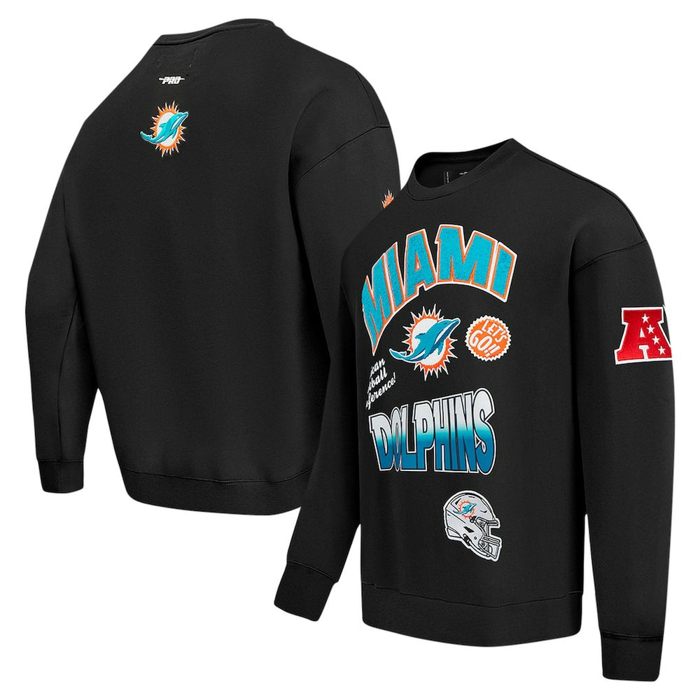 Pro Standard Turn It Up Drop Shoulder Pullover Sweatshirt - Miami Dolphins Pullover
