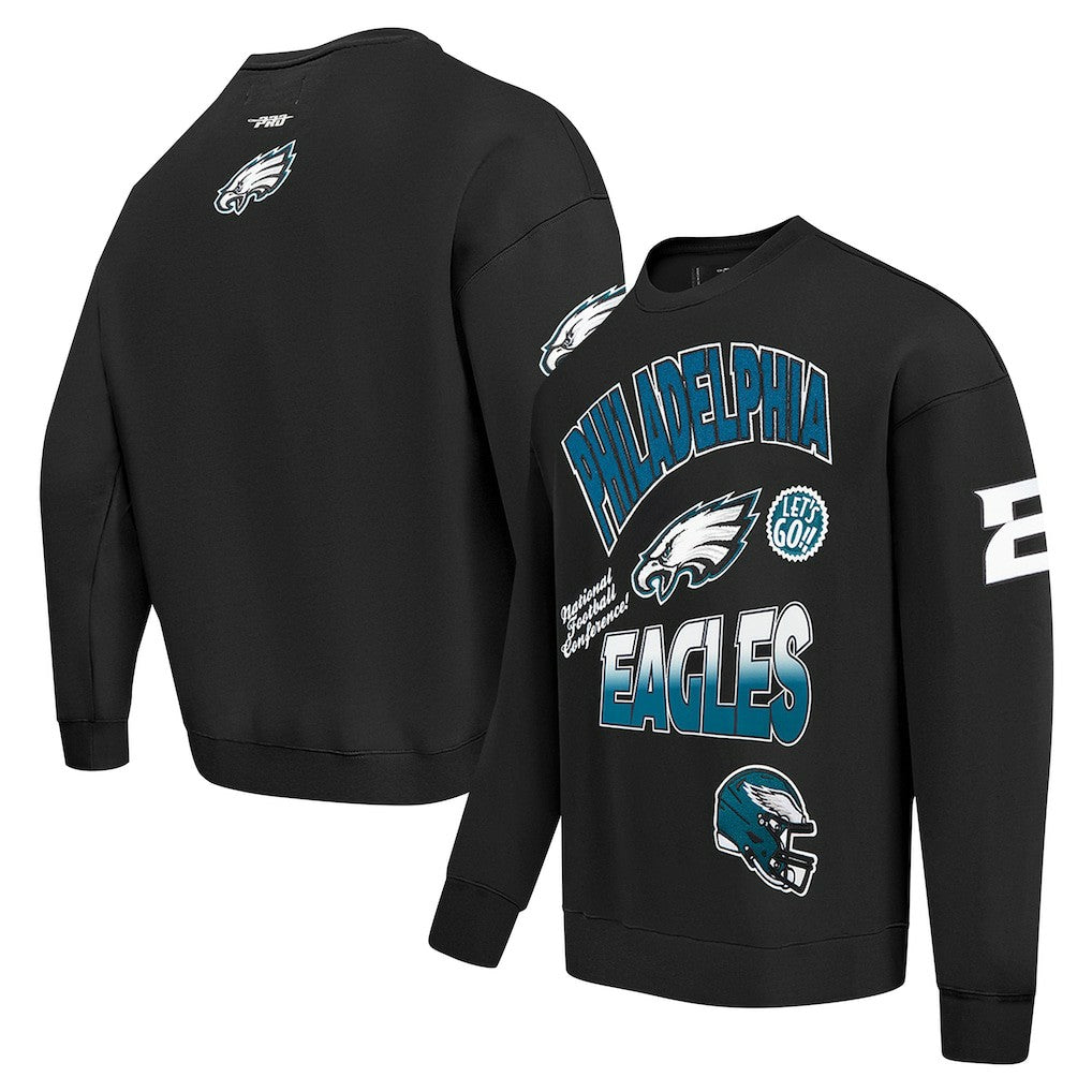 Pro Standard Turn It Up Drop Shoulder Pullover Sweatshirt - Philadelphia Eagles Pullover