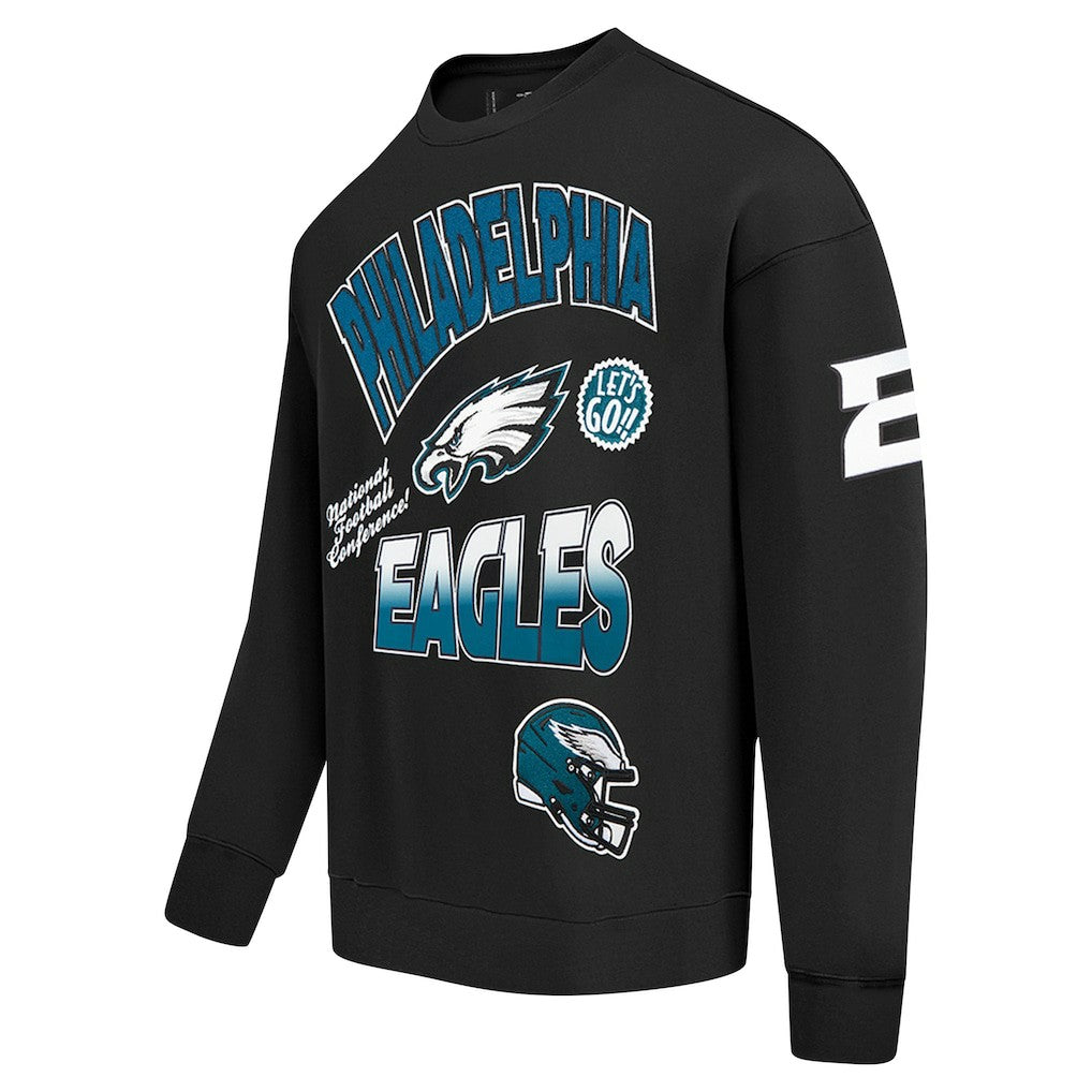 Pro Standard Turn It Up Drop Shoulder Pullover Sweatshirt - Philadelphia Eagles Pullover