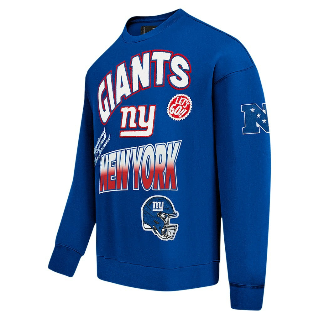Pro Standard Turn It Up Drop Shoulder Pullover Sweatshirt - New York Giants Pullover