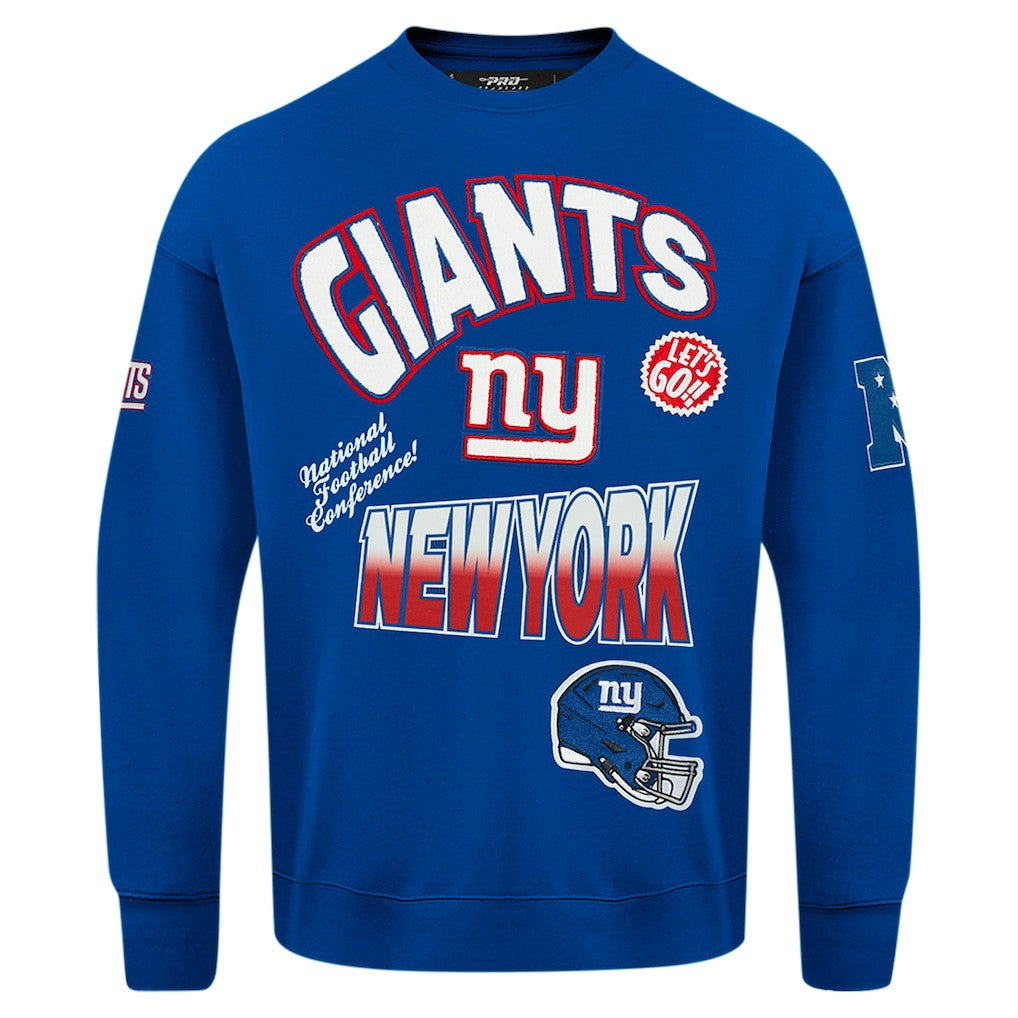Pro Standard Turn It Up Drop Shoulder Pullover Sweatshirt - New York Giants Pullover