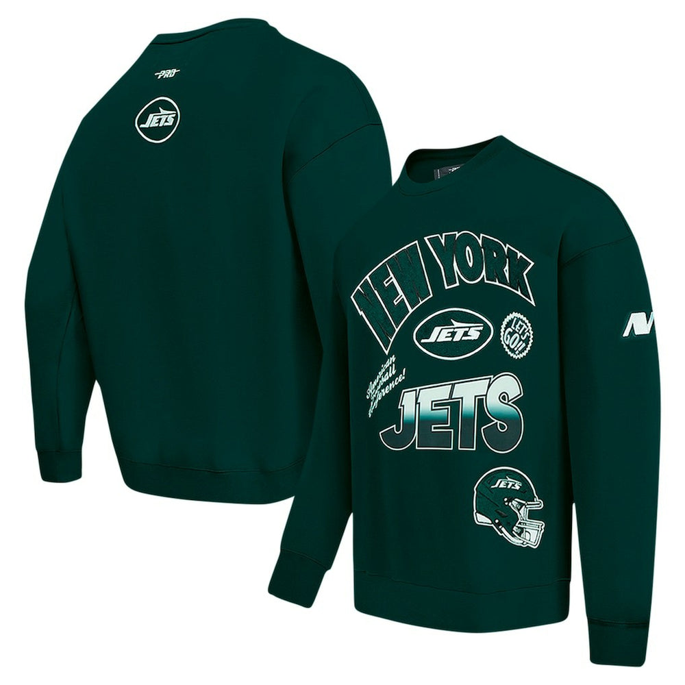 Pro Standard Turn It Up Drop Shoulder Pullover Sweatshirt - New York Jets Pullover