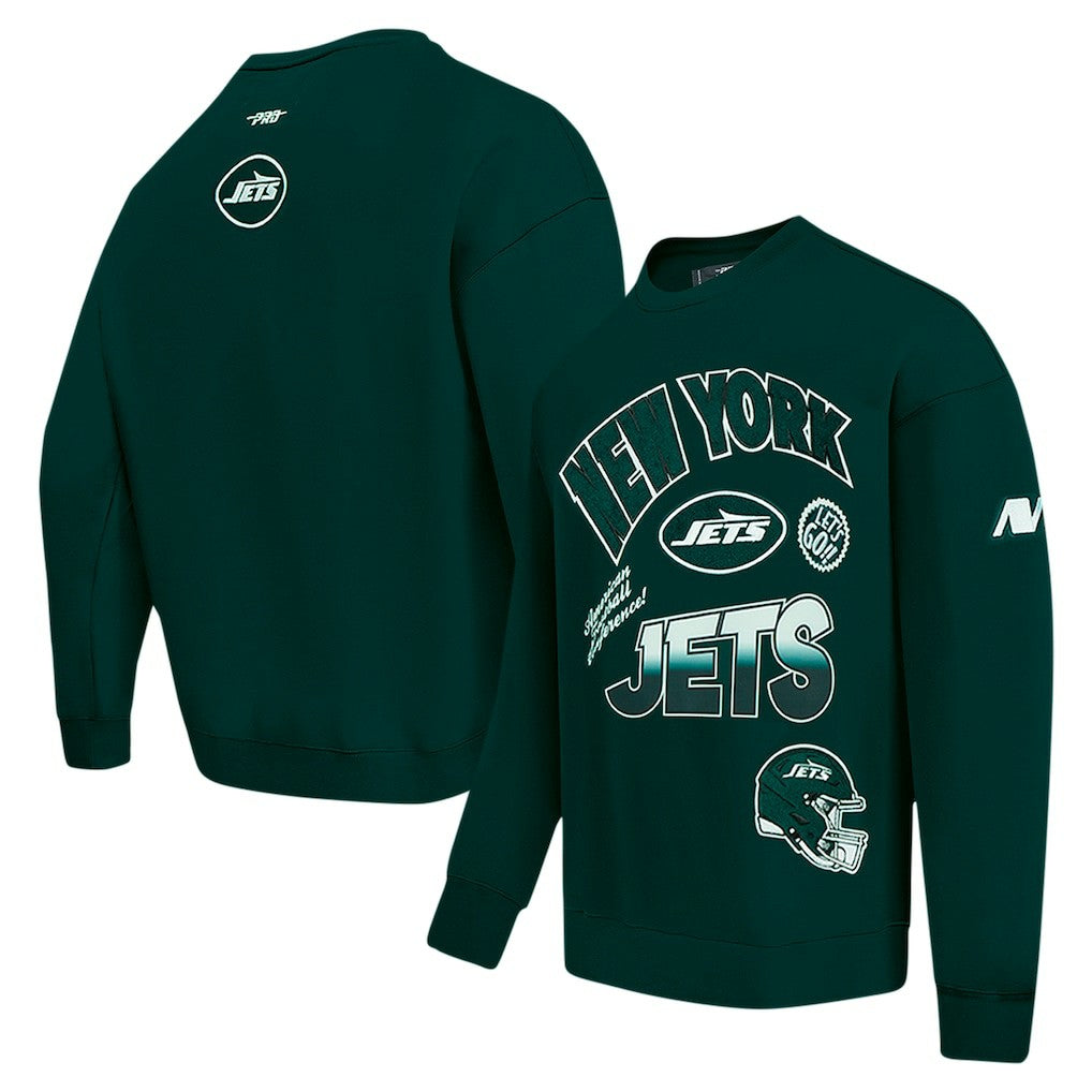 Pro Standard Turn It Up Drop Shoulder Pullover Sweatshirt - New York Jets Pullover
