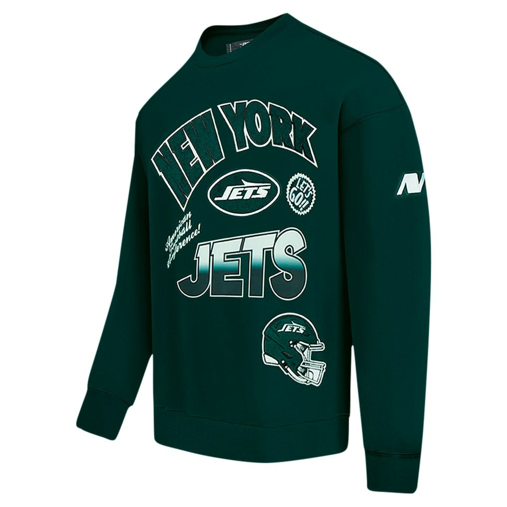 Pro Standard Turn It Up Drop Shoulder Pullover Sweatshirt - New York Jets Pullover