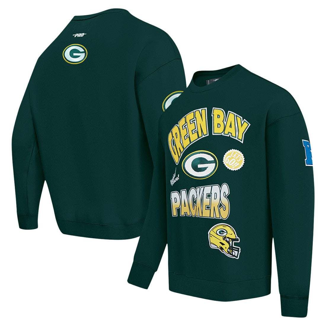 Pro Standard Turn It Up Drop Shoulder Pullover Sweatshirt - Green Bay Packers Pullover