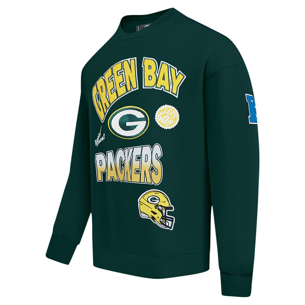Pro Standard Turn It Up Drop Shoulder Pullover Sweatshirt - Green Bay Packers Pullover