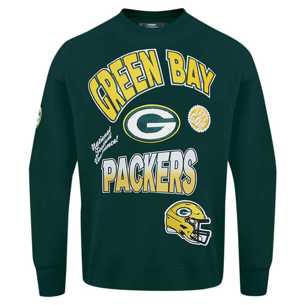 Pro Standard Turn It Up Drop Shoulder Pullover Sweatshirt - Green Bay Packers Pullover