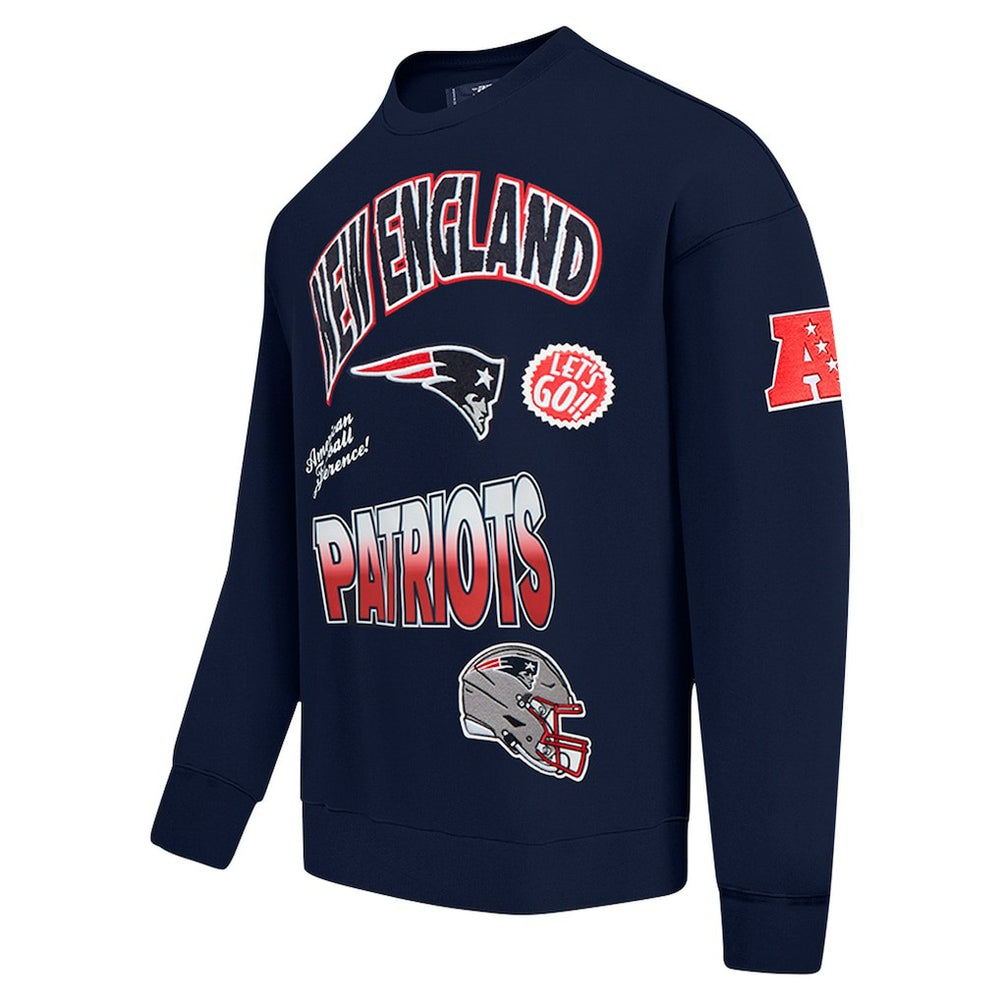 Pro Standard Turn It Up Drop Shoulder Pullover Sweatshirt - New England Patriots Pullover