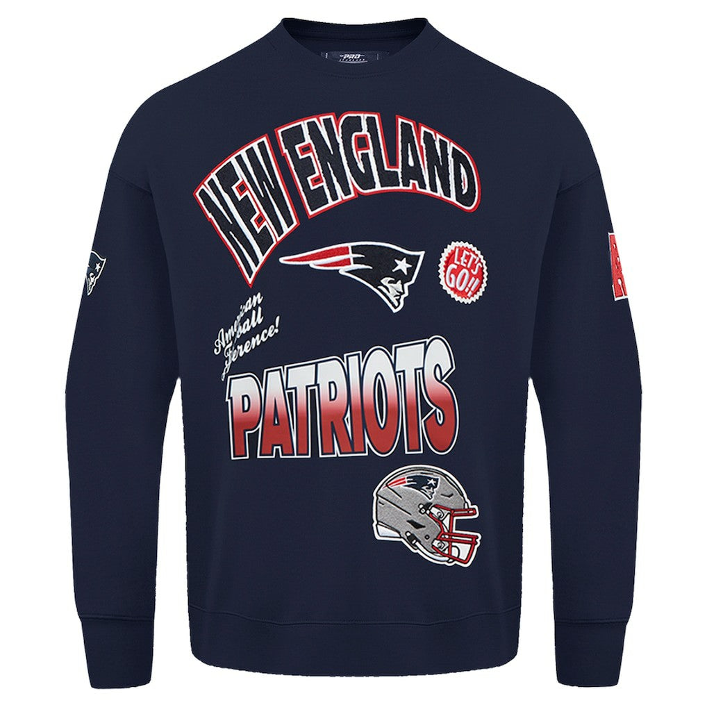 Pro Standard Turn It Up Drop Shoulder Pullover Sweatshirt - New England Patriots Pullover